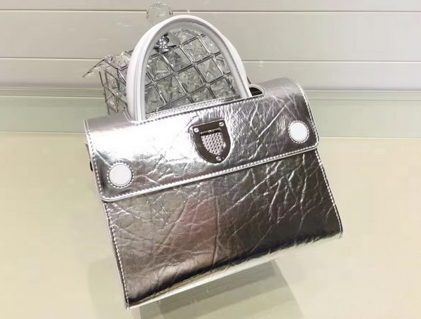 Mini Diorever Bag in Silver Calf Leather for Sale