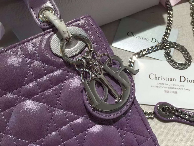 Mini Lady Dior Bag in Purple for Sale