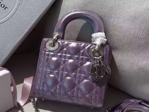 Mini Lady Dior Bag in Purple for Sale