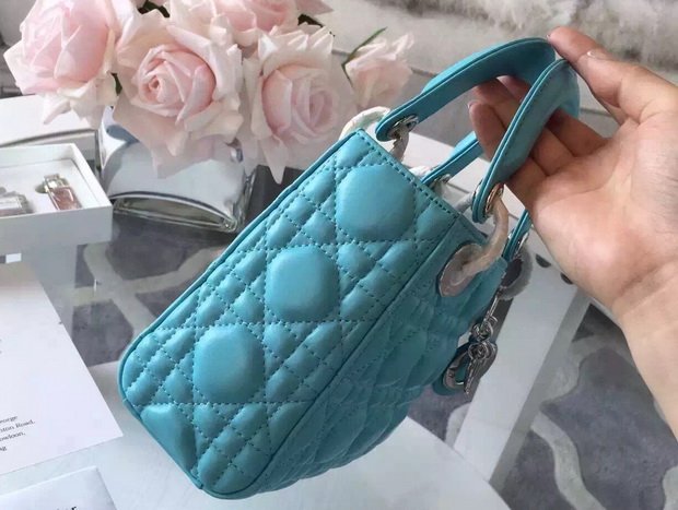 Mini Lady Dior Bag in Turquoise Lambskin for Sale