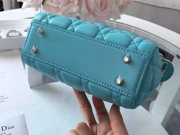 Mini Lady Dior Bag in Turquoise Lambskin for Sale