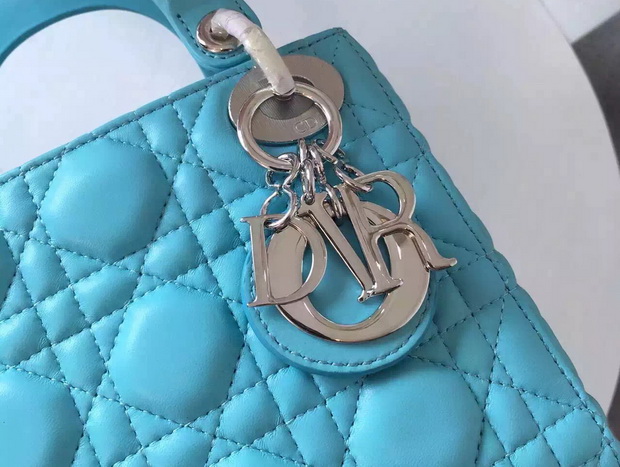 Mini Lady Dior Bag in Turquoise Lambskin for Sale