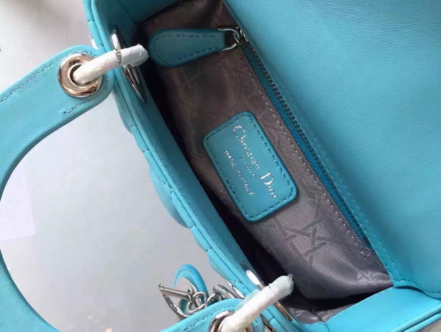 Mini Lady Dior Bag in Turquoise Lambskin for Sale