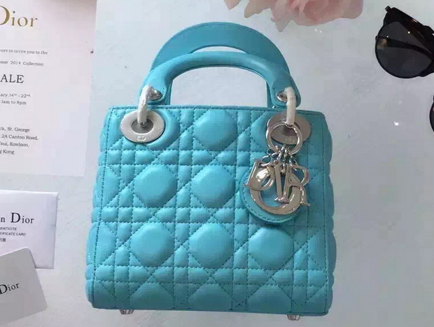 Mini Lady Dior Bag in Turquoise Lambskin for Sale