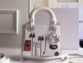 Mini Lady Dior Bag in White Calfskin for Sale