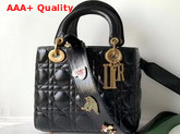 My Lady Dior Bag in Black Crinkled Cannage Calfskin Replica