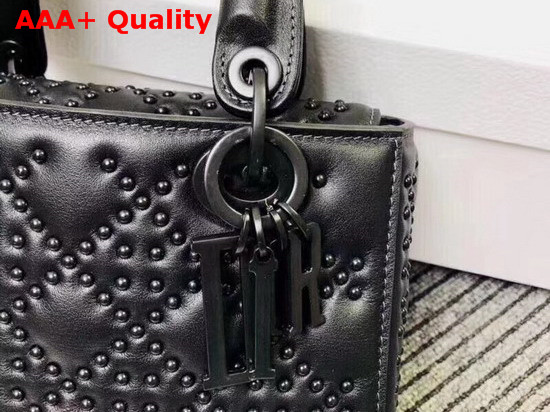 My Lady Dior Bag in Black Studded Matt Cannage Calfskin Replica