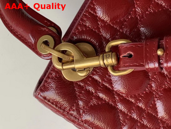 My Lady Dior Bag in Red Crinkled Cannage Calfskin Replica