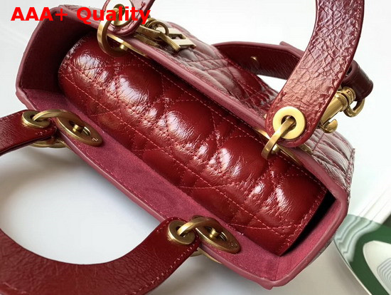 My Lady Dior Bag in Red Crinkled Cannage Calfskin Replica