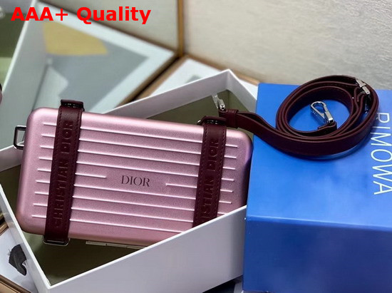 Pink Dior and Rimowa Aluminum Personal Clutch On Strap Replica