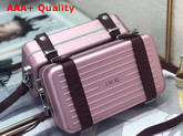 Pink Dior and Rimowa Aluminum Personal Clutch On Strap Replica