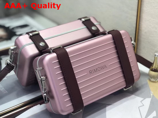 Pink Dior and Rimowa Aluminum Personal Clutch On Strap Replica