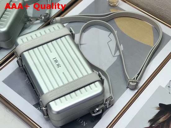 Silver Dior and Rimowa Aluminum Personal Clutch On Strap Replica