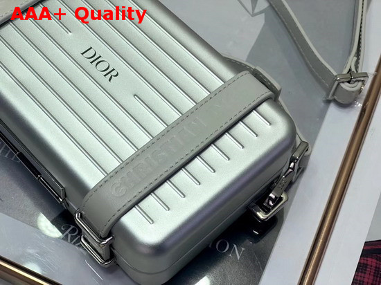 Silver Dior and Rimowa Aluminum Personal Clutch On Strap Replica