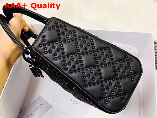 Supple Lady Dior Bag in Black Studded Matt Cannage Calfskin Replica