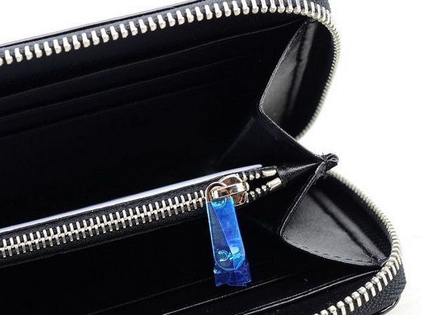 lady dior escapade wallet in black patent leather for Sale