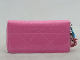 lady dior escapade wallet in pink patent leather for Sale