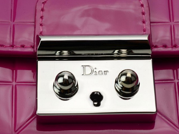 miss dior decouverte wallet in fuchsia patent leather for Sale