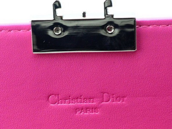 miss dior decouverte wallet in fuchsia patent leather for Sale