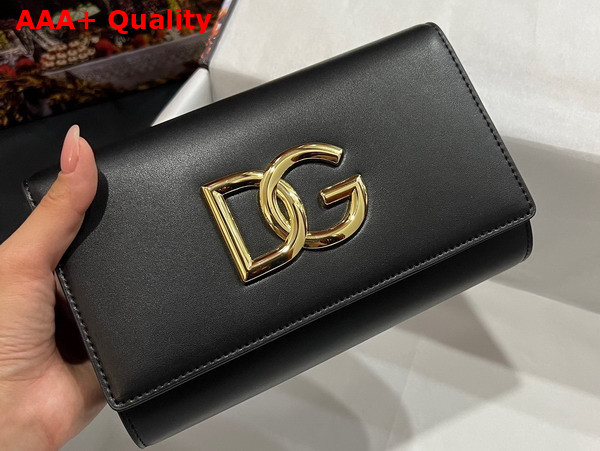 Dolce Gabbana Calfskin 3 5 Clutch Black Replica