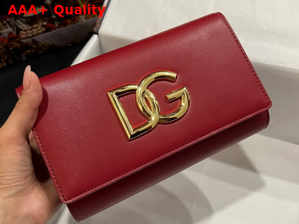 Dolce Gabbana Calfskin 3 5 Clutch Red Replica