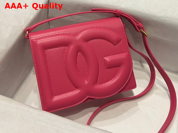 Dolce Gabbana Calfskin Crossbody Bag with Logo Lilac Replica