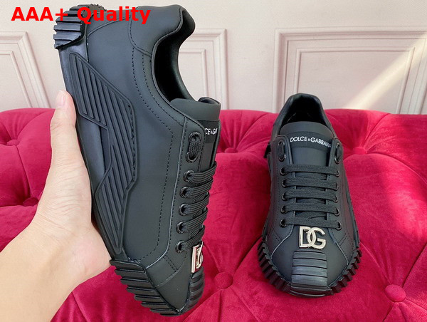 Dolce Gabbana Calfskin NS1 Sneakers with DG Logo Black Replica