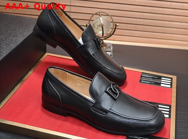 Dolce Gabbana Calfskin Slippers in Black for Men Replica