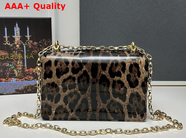 Dolce Gabbana Medium DG Girls Shoulder Bag in Leopard Print Polished Calfskin Replica