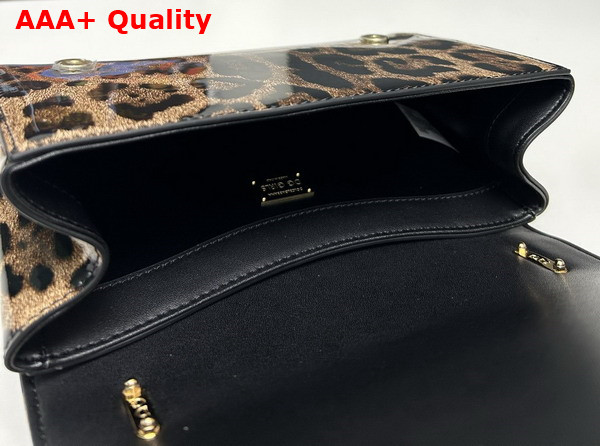 Dolce Gabbana Medium DG Girls Shoulder Bag in Leopard Print Polished Calfskin Replica