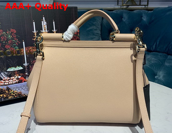 Dolce Gabbana Medium Sicily Bag in Beige Dauphine Calfskin Replica