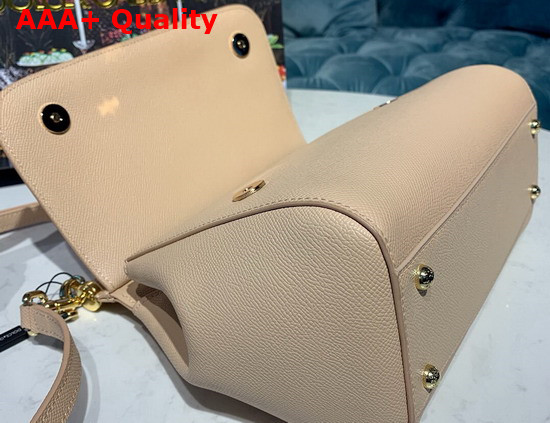 Dolce Gabbana Medium Sicily Bag in Beige Dauphine Calfskin Replica