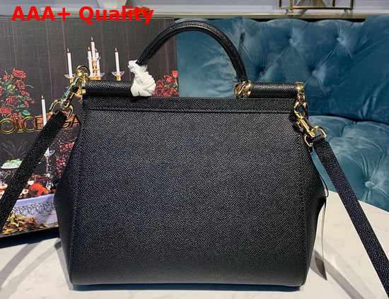 Dolce Gabbana Medium Sicily Bag in Black Dauphine Calfskin Replica