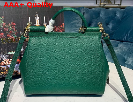 Dolce Gabbana Medium Sicily Bag in Green Dauphine Calfskin Replica