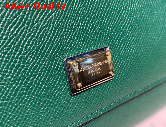 Dolce Gabbana Medium Sicily Bag in Green Dauphine Calfskin Replica