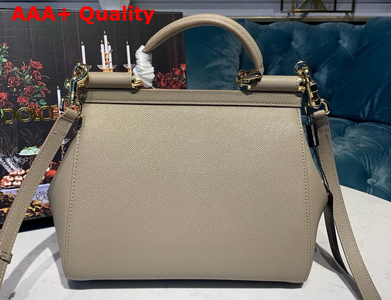 Dolce Gabbana Medium Sicily Bag in Light Grey Dauphine Calfskin Replica