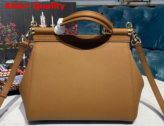 Dolce Gabbana Medium Sicily Bag in Tan Dauphine Calfskin Replica