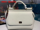 Dolce Gabbana Medium Sicily Bag in White Dauphine Calfskin Replica