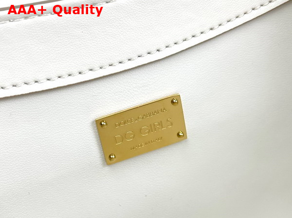 Dolce Gabbana Nappa Leather DG Girls Shoulder Bag in White Replica