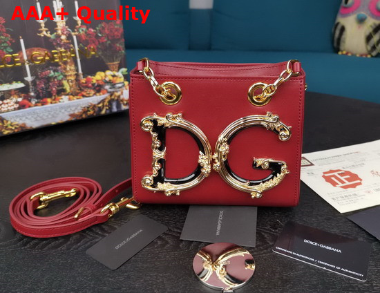 Dolce Gabbana Small DG Girls in Dark Red Calfskin Replica