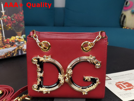 Dolce Gabbana Small DG Girls in Dark Red Calfskin Replica