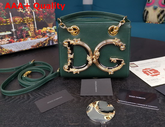 Dolce Gabbana Small DG Girls in Green Calfskin Replica