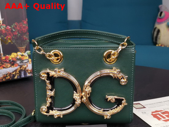 Dolce Gabbana Small DG Girls in Green Calfskin Replica