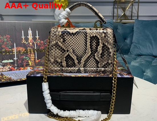 Dolce Gabbana Small Devotion Bag in Beige Python Skin Replica