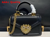 Dolce Gabbana Small Devotion Bag in Black Nappa Leather Replica