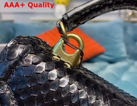 Dolce Gabbana Small Devotion Bag in Black Python Skin Replica