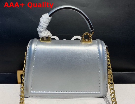 Dolce Gabbana Small Devotion Bag in Mordore Nappa Leather Silver Replica