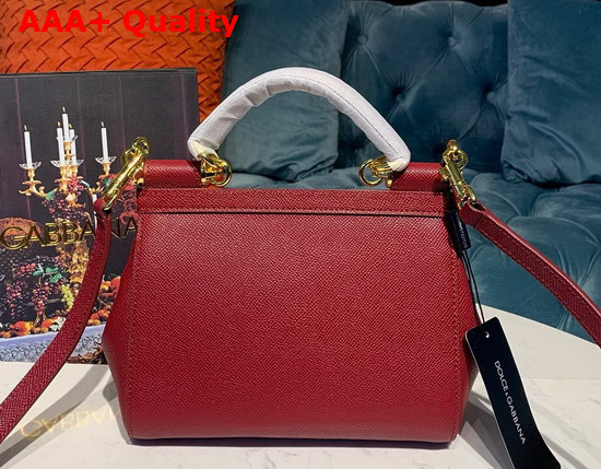 Dolce Gabbana Small Sicily Bag in Dark Red Dauphine Calfskin Replica