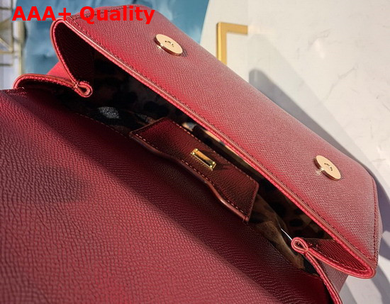 Dolce Gabbana Small Sicily Bag in Dark Red Dauphine Calfskin Replica