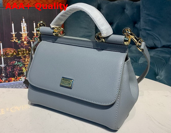 Dolce Gabbana Small Sicily Bag in Light Blue Dauphine Calfskin Replica